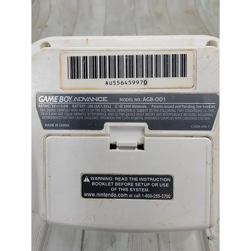Genuine Nintendo Game Boy Advance GBA Console AGB-001 White Tested and Working!